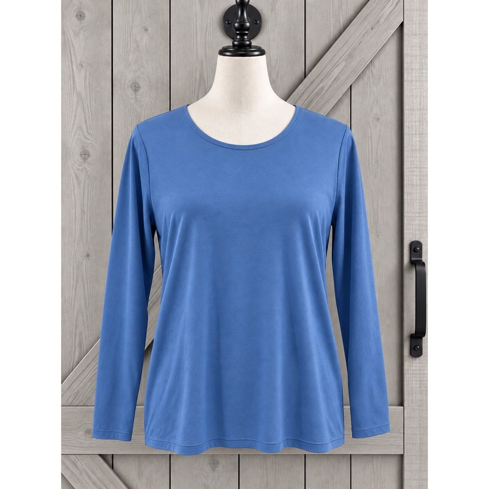 Talbots The Talbots Tee 100% Pima Cotton Size 2X Blue 3/4 Sleeve Scoop Neck